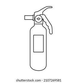 Icono vectorial del extintor de incendios.Icono del vector de contorno aislado en la extinción de incendios de fondo blanco.