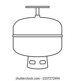 Icono vectorial del extintor de incendios.Icono del vector de contorno aislado en la extinción de incendios de fondo blanco.