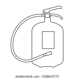 Icono vectorial del extintor de incendios.Icono del vector de contorno aislado en la extinción de incendios de fondo blanco.