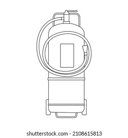 Icono vectorial del extintor de incendios.Icono del vector de contorno aislado en la extinción de incendios de fondo blanco.
