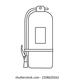 Icono vectorial del extintor de incendios.Icono del vector de contorno aislado en la extinción de incendios de fondo blanco.