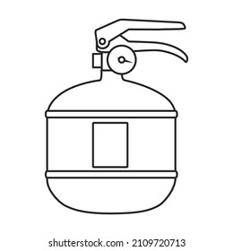 Icono vectorial del extintor de incendios.Icono del vector de contorno aislado en la extinción de incendios de fondo blanco.