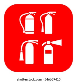 Fire extinguisher vector icons set on white background