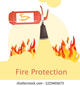 fire extinguisher, vector illustration