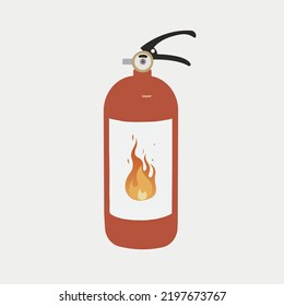 Fire extinguisher vector illustration. Fire-fighter equipment. Colorful vector icon.