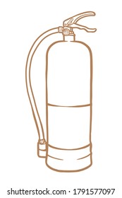 Fire extinguisher Vector illustration - Hand drawn - Out line