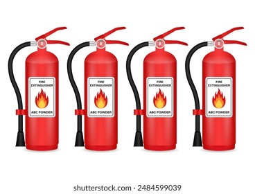 Fire Extinguisher Vector Illustration Isolated on White Background. 