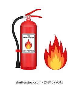 Fire Extinguisher Vector Illustration Isolated on White Background. 