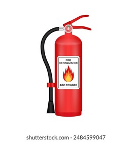 Ilustración vectorial del extintor de incendios aislada sobre fondo blanco. 