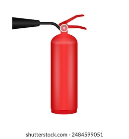 Ilustración vectorial del extintor de incendios aislada sobre fondo blanco. 