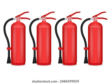 Fire Extinguisher Vector Illustration Isolated on White Background. 