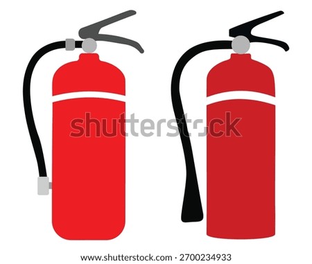 Fire Extinguisher Vector Illustration — Red Safety Equipment Icon, Emergency Fire Protection Symbol on White Background