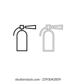 fire extinguisher vector, fire killer, fire reel hose on isolated background. Fire extinguisher icon in flat icon design