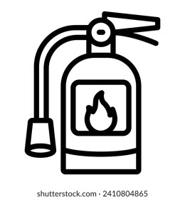 Diseño de icono de línea vectorial de extinción de incendios