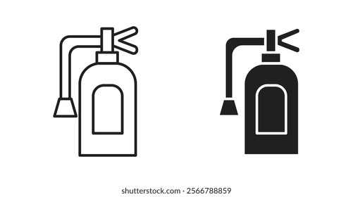 Fire extinguisher vector line icon illustration