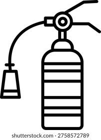 Fire Extinguisher Vector Line Icon Style
