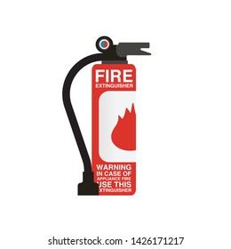 Fire extinguisher (Vector Fire Safety Extinguisher with warning text)