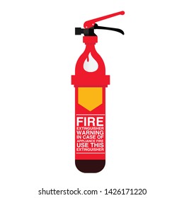 Fire extinguisher (Vector Fire Safety Extinguisher with warning text)