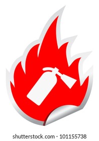 Fire extinguisher vector sign, eps10 illustration