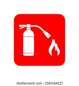 Fire extinguisher vector sign on white background