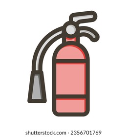 Fire Extinguisher Vector Thick Line Filled Colors Icon For Personal And Commercial Use.
