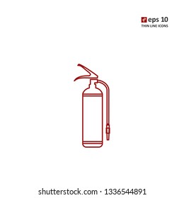 Fire extinguisher - vector thin line icon on white background. Symbol for web, infographics, print design and mobile UX/UI kit. Vector illustration, EPS10.