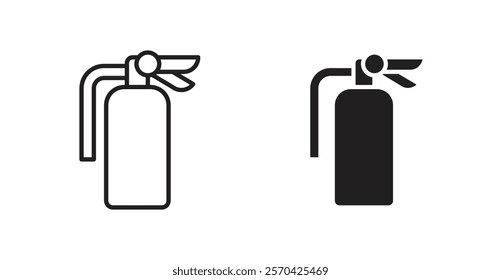 Fire extinguisher vector web icons set