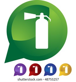 Fire Extinguisher web button isolated on a background.