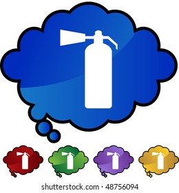 Fire Extinguisher web button isolated on a background.