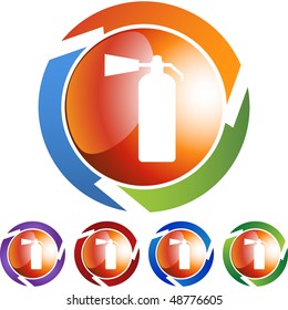 Fire Extinguisher web button isolated on a background.