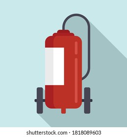 Fire extinguisher wheels icon. Flat illustration of fire extinguisher wheels vector icon for web design