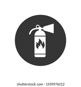 Fire extinguisher white icon template color editable. Fire danger. Fire protection symbol vector sign isolated on gray  background. Simple logo vector illustration for graphic and web design