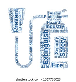 fire extinguisher word cloud. tag cloud about fire extinguisher