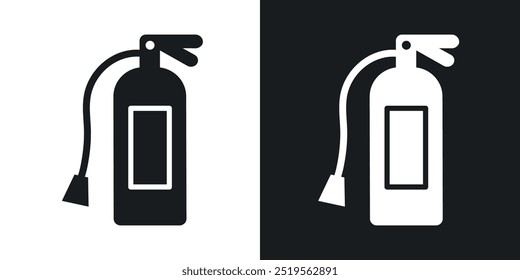 Icono de Vector de línea de extinción de incendios en estilo sólido y de contorno.