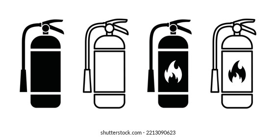 Fire extinguishers icon vector set. Fire safety sign silhouette. symbol illustration