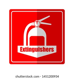 Fire extinguishers location sign flat vector design isolated on white background.