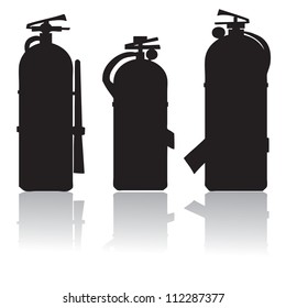 Fire extinguishers silhouette