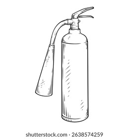 fire extinguishers vector line art handdraw illustration