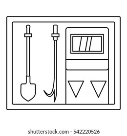 Fire extinguishing equipment icon. Outline illustration of fire extinguishing equipment vector icon for web