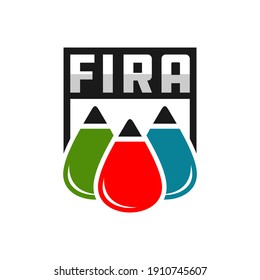 diseño del logotipo de la bola de líquido de extinción de incendios