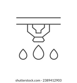 Icono de línea del sistema de extinción de incendios