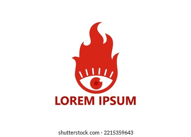 Fire eye logo template design vector