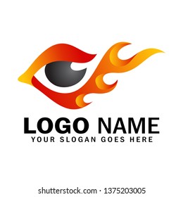 fire eye logo template, sign, symbol, company or business identity