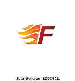 Fire F Letter Logo On White Background