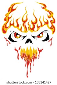 Fire Face Skull Stock Vector (Royalty Free) 133141427 | Shutterstock