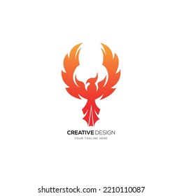 Fire falcon modern creative flat logo