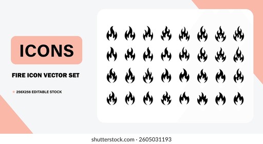 fire fame set icon silhouette vector illustration 