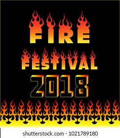 Fire festival poster title flyer vector illustration.