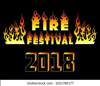 Fire festival title vector illustration.