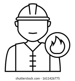 fire fighter avatar Concept, Rescue Service Profession Vector Icon Design